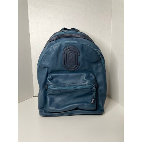 Coach The Academy Backpack Teal Blue Leather - Picture 1 of 13